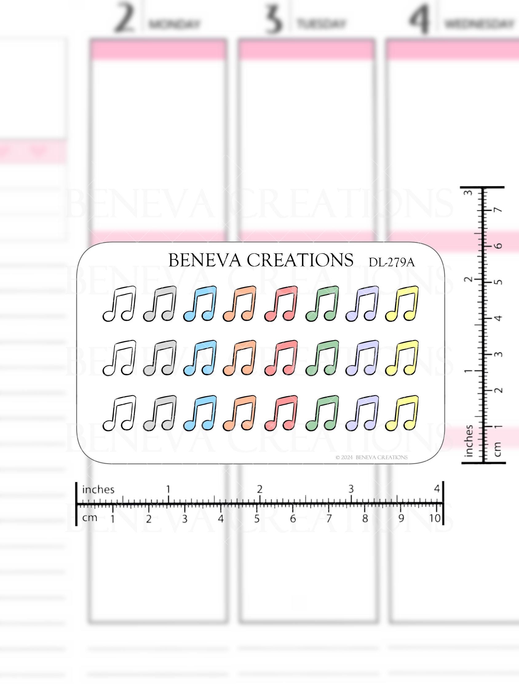 Music Note Stickers -colourful Music Notes Stickers - Black Music Notes ...