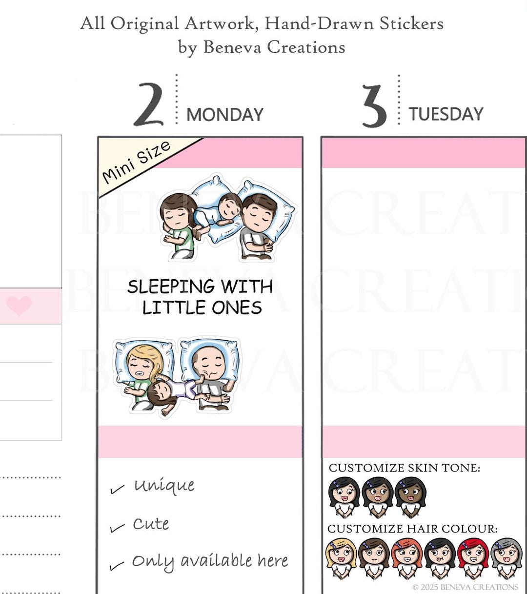 Bed Time Sticker Bed Time Stickers - Sleeping Stickers- Toddler Stickers -mom Life ...