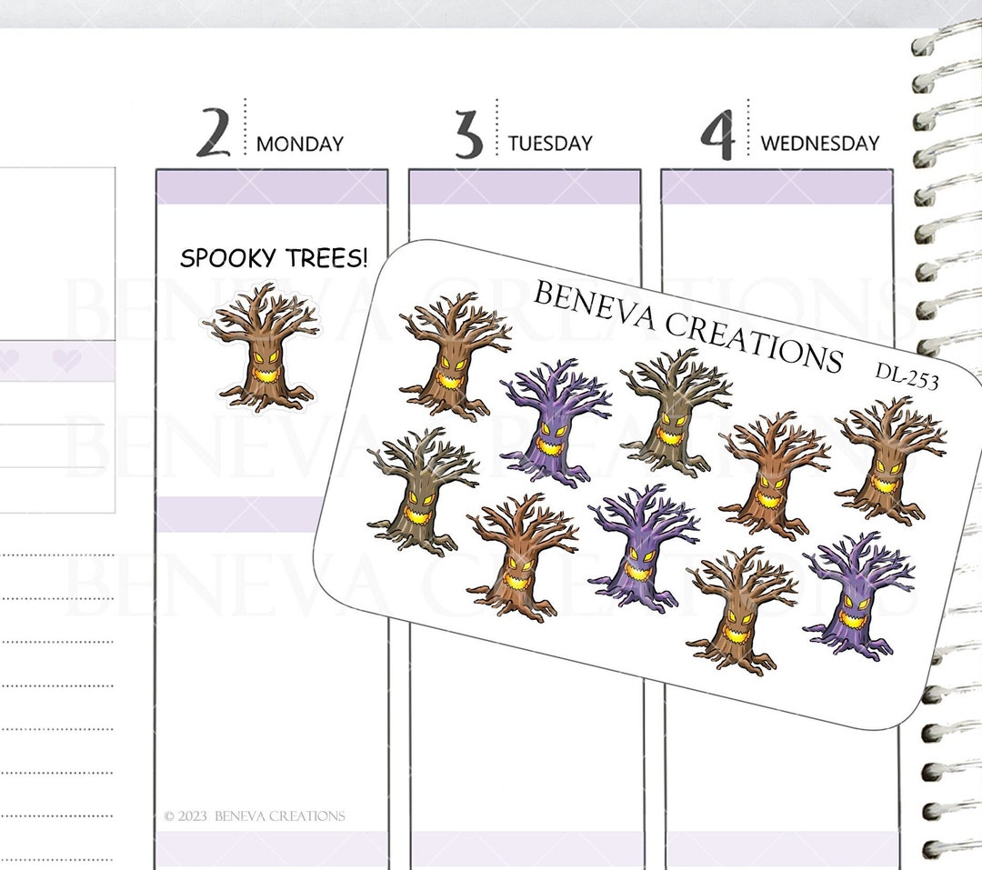 Spooky Tree Stickers-tree Stickers-autumn Stickers- Halloween Stickers ...