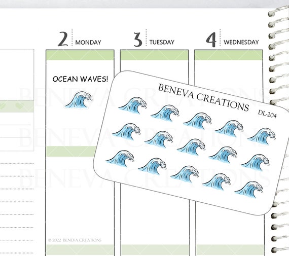 Wave Stickers Ocean Wave Stickers Water Stickers Vacation - Etsy