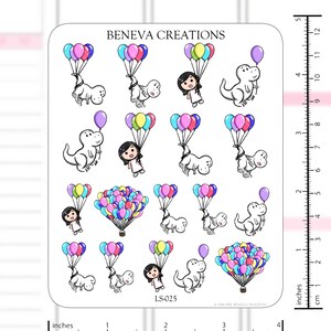 Balloon Stickers Celebration Stickers Party Stickers Bunch of Balloons Party Balloons Helium Balloons Stickers LS-025 image 3