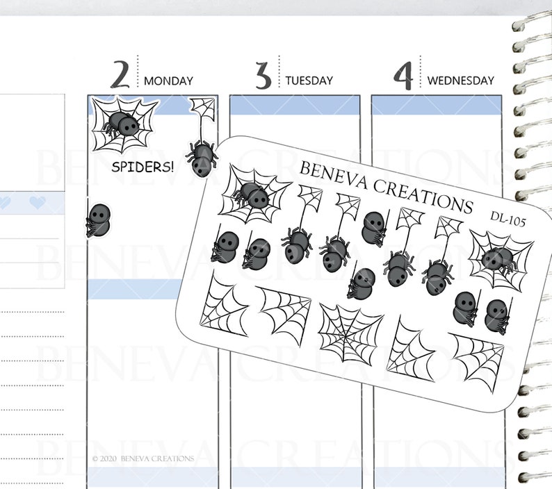 Spider Stickers -arachnid Stickers -spider Web Stickers-halloween ...