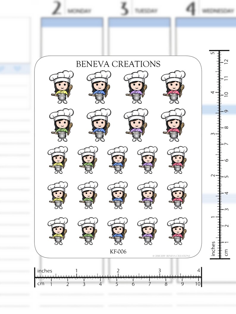 Chef Stickers Cooking Kitchen Equipment Pot and Spoon Etsy