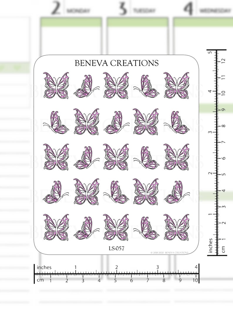 Butterfly Stickers Insect Stickers Garden Stickers ECLP Stickers Kikki K Stickers Cute Stickers Cute Planner Stickers LS-057 image 2