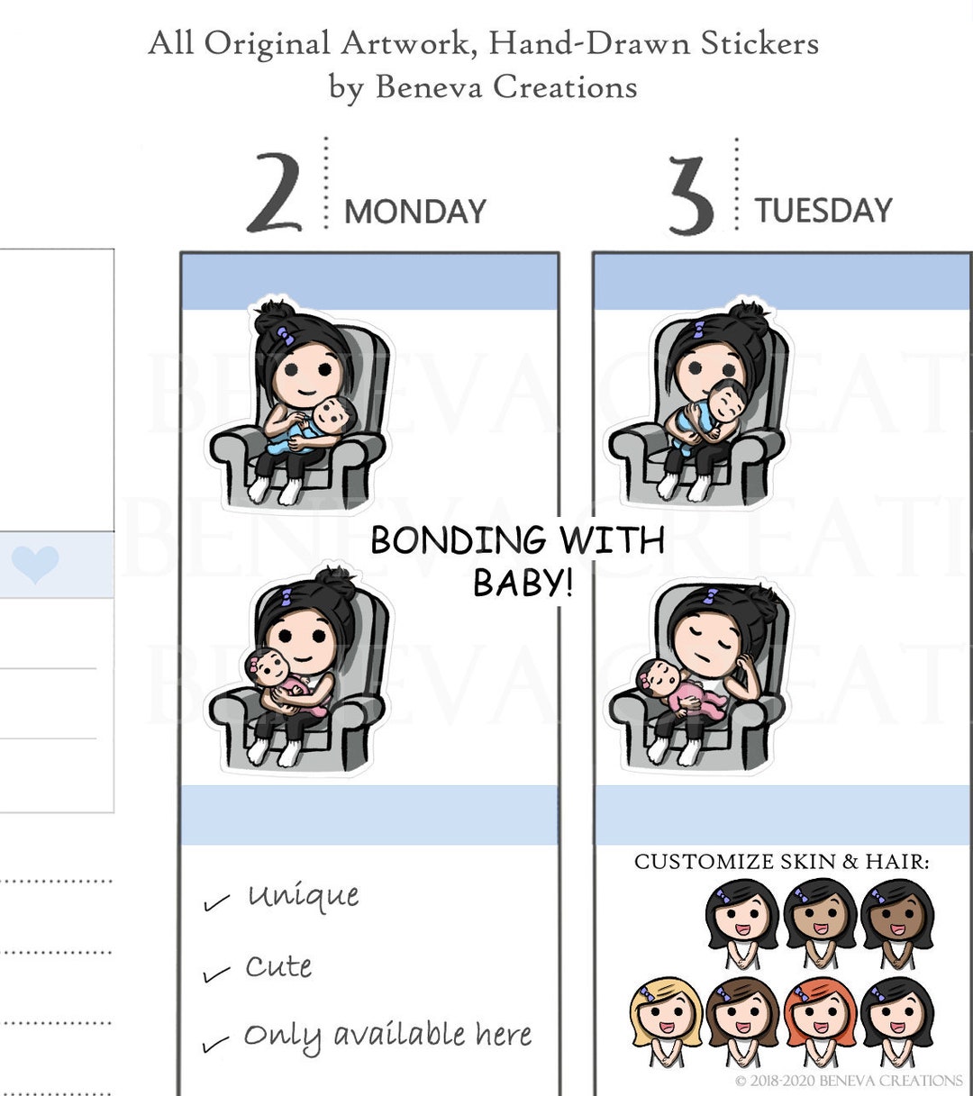 Bonding With Baby- Baby Stickers - Mom Life Stickers-mum Life ...