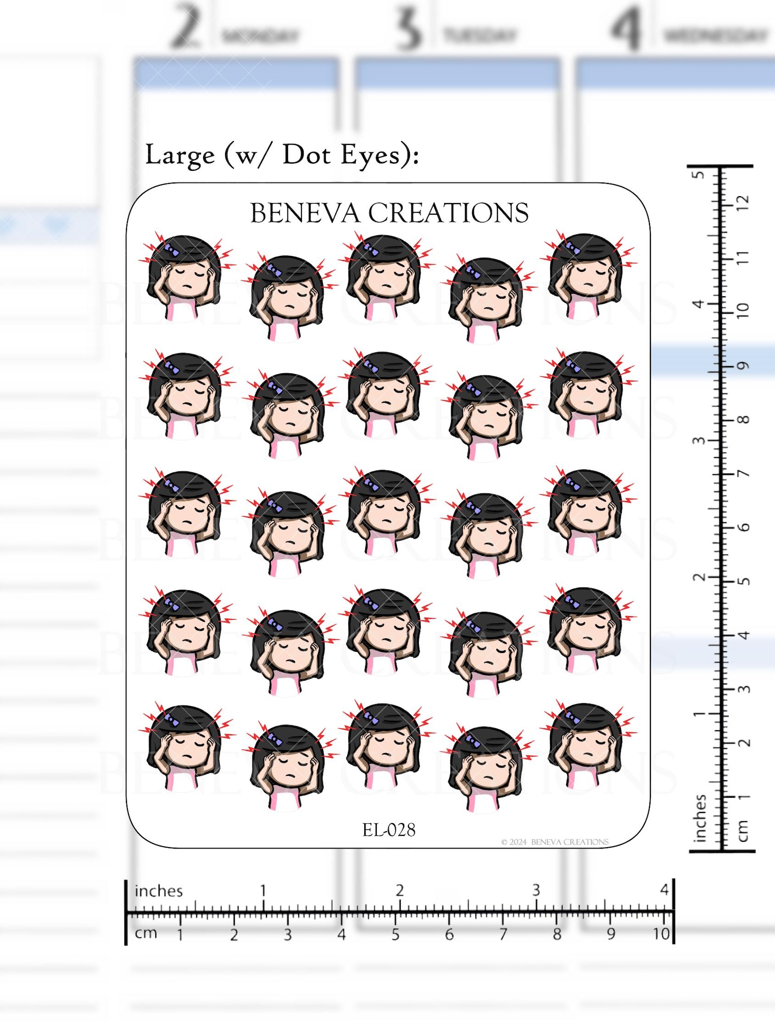 Headache Stickers - Pain Stickers - Migraine Stickers -symptom Stickers ...