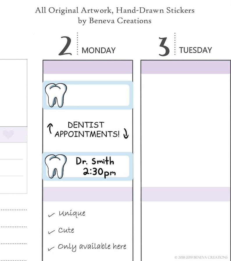 Dentist Appointment Stickersappointment Tracker Dentist Etsy