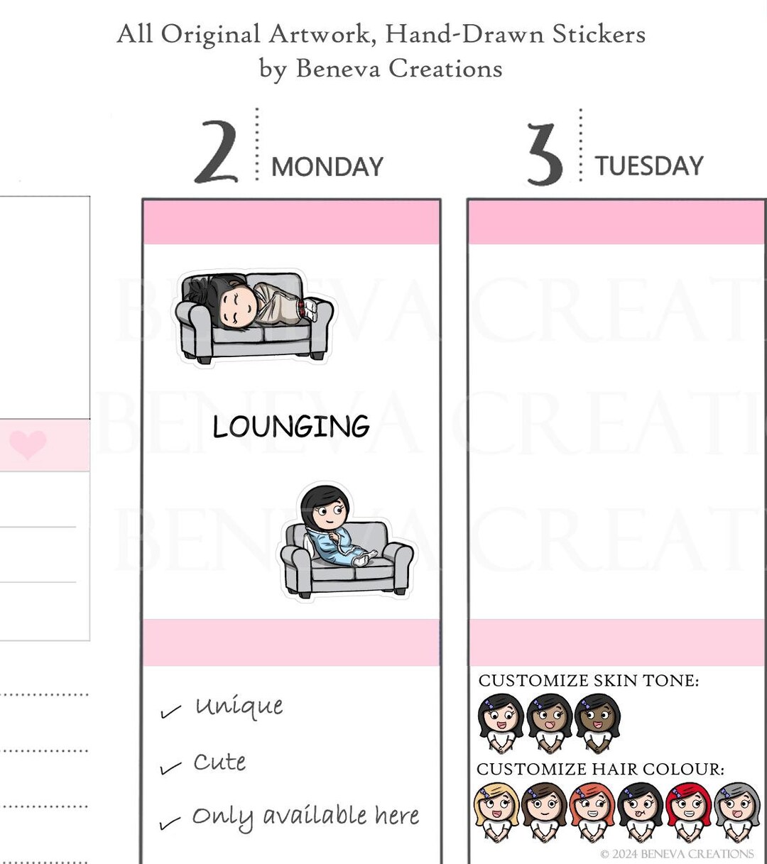 Sticker For Couch Couch Stickers-comfy Stickers -cozy Stickers-home Stickers-character ...