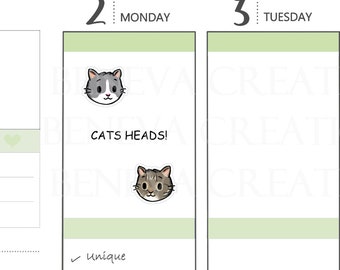 Cat Head Stickers-Pet Stickers-Kitty Stickers-Cat Stickers-Personalized Stickers-Custom Stickers-Cute Cat Stickers-Feline Stickers-(PT-035)