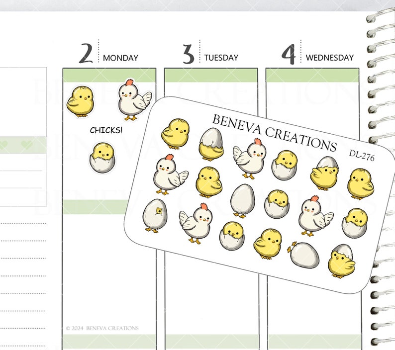 Chicken Stickers-chick Stickers- Baby Chick Stickers - Easter Stickers ...