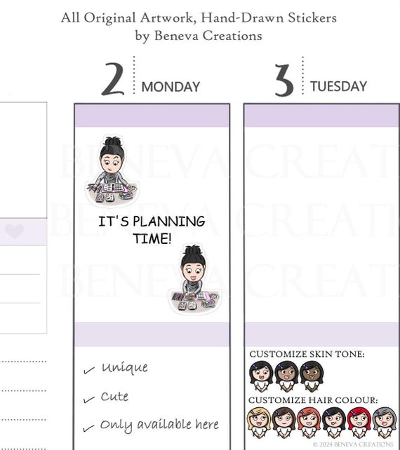 Planning Stickers- Scrapbook Stickers -Scrapbook Supplies - Scissors - Tape - Scrapbook Album - Planner Stickers - Cute Stickers - (EL-001)