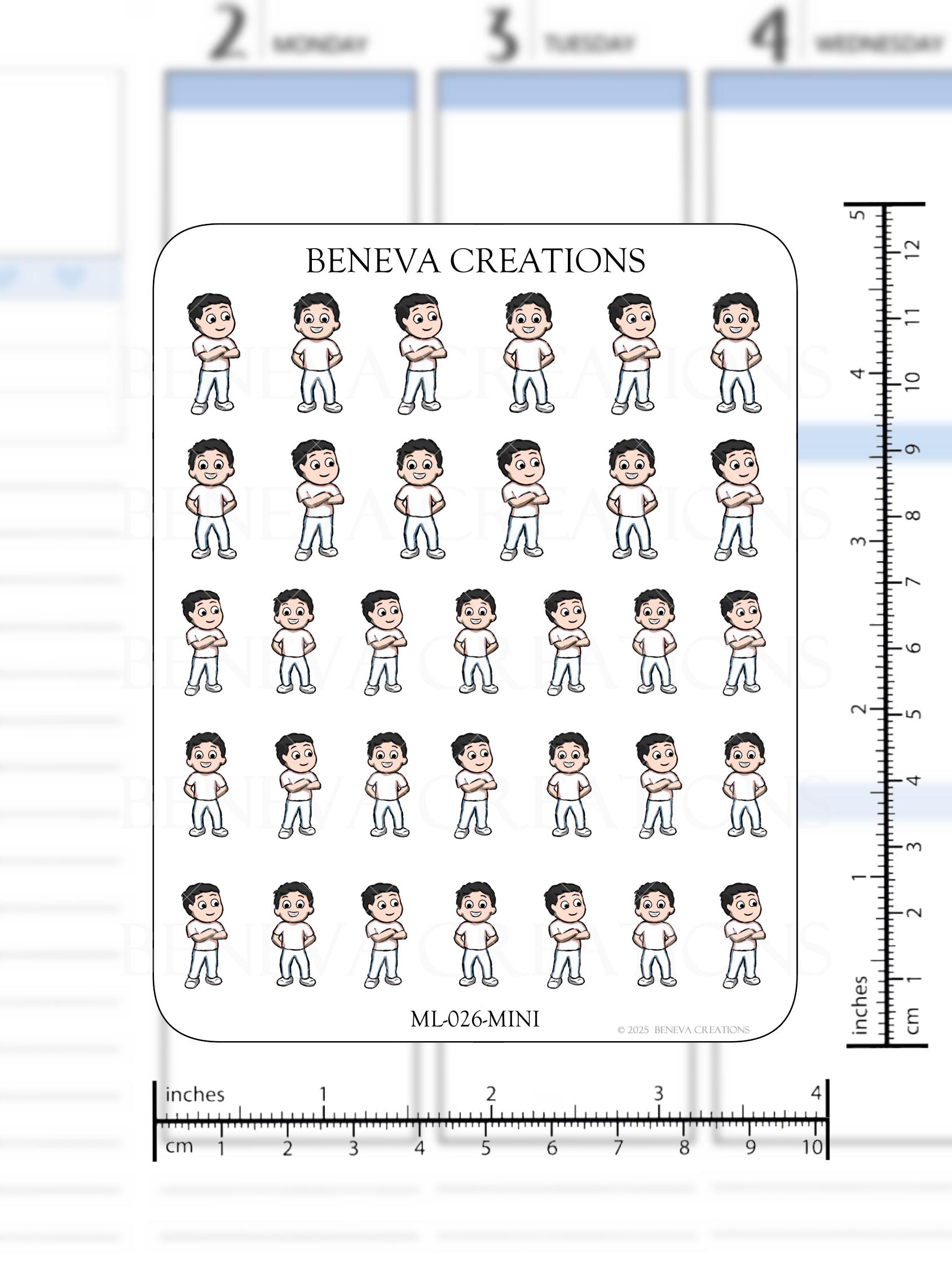 Simple Male Sticker Boy Stickers -male Stickers -custom Stickers-personalized Character ...