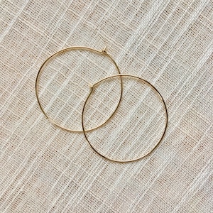 Gold Hoop Earrings - Dainty, Minimal 14k Pure Gold Hoop Earrings - Modern, Simple 14k Real Gold Hoop Earrings - Solid 14k Gold Classic Hoops