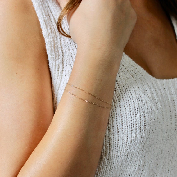 White gold dainty bracelet deals