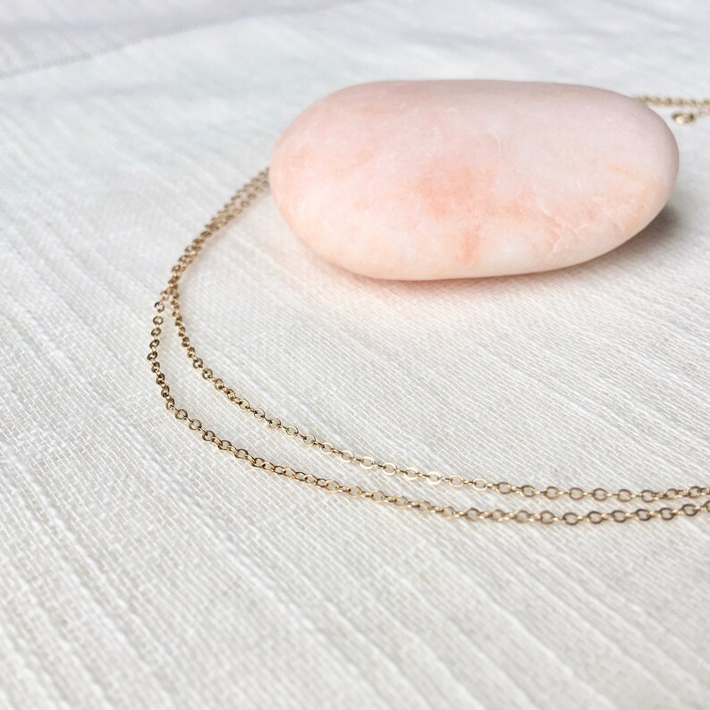 Delicate Double Strand Necklace 14k Gold MultiStrand Etsy