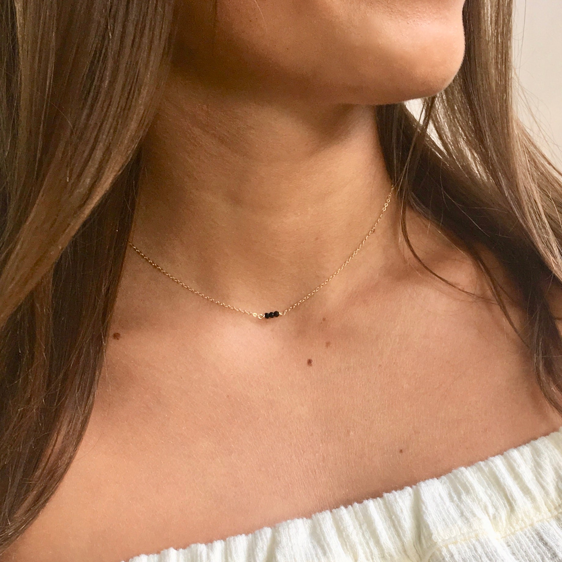 Mejuri black cheap spinel necklace