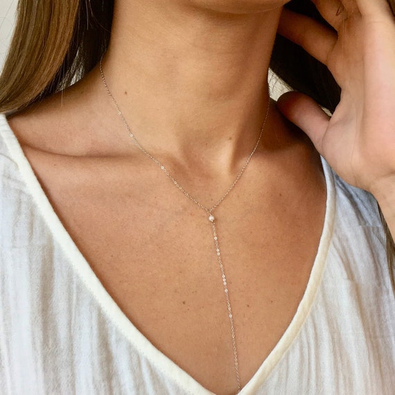 Delicate white gold necklace deals