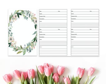 appointment tracker doctor visit symptom tracker a6 etsy tulip tracker