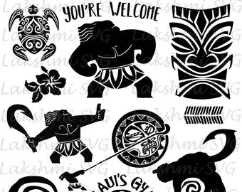 Moana svg,Maui svg, Moana clipart, Moana cut files, Moana for silhouette, files for cricut, svg, dxf, eps, cuttable design,moana baby