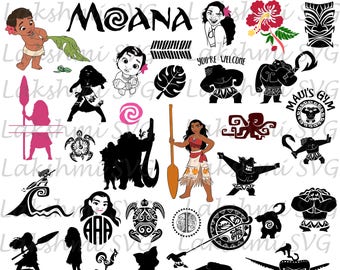 Moana svg,Maui svg,39 Moana clipart, Moana cut files, Moana svg for silhouette, files for cricut, svg, dxf, eps, cuttable design,hawaii svg