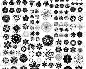Flower SVG Bundle, Flower clipart, Flower cut files, svg files for silhouette, files for cricut, svg, dxf, eps, cuttable design