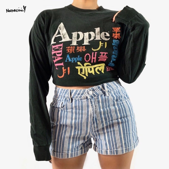 Vintage Rare Apple Macintosh Rainbow Long Sleeve