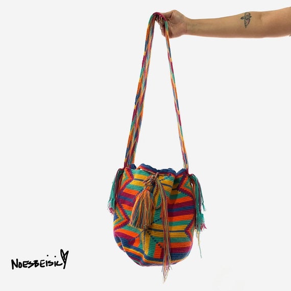 Multicolored Crochet Crossbody Boho Bag