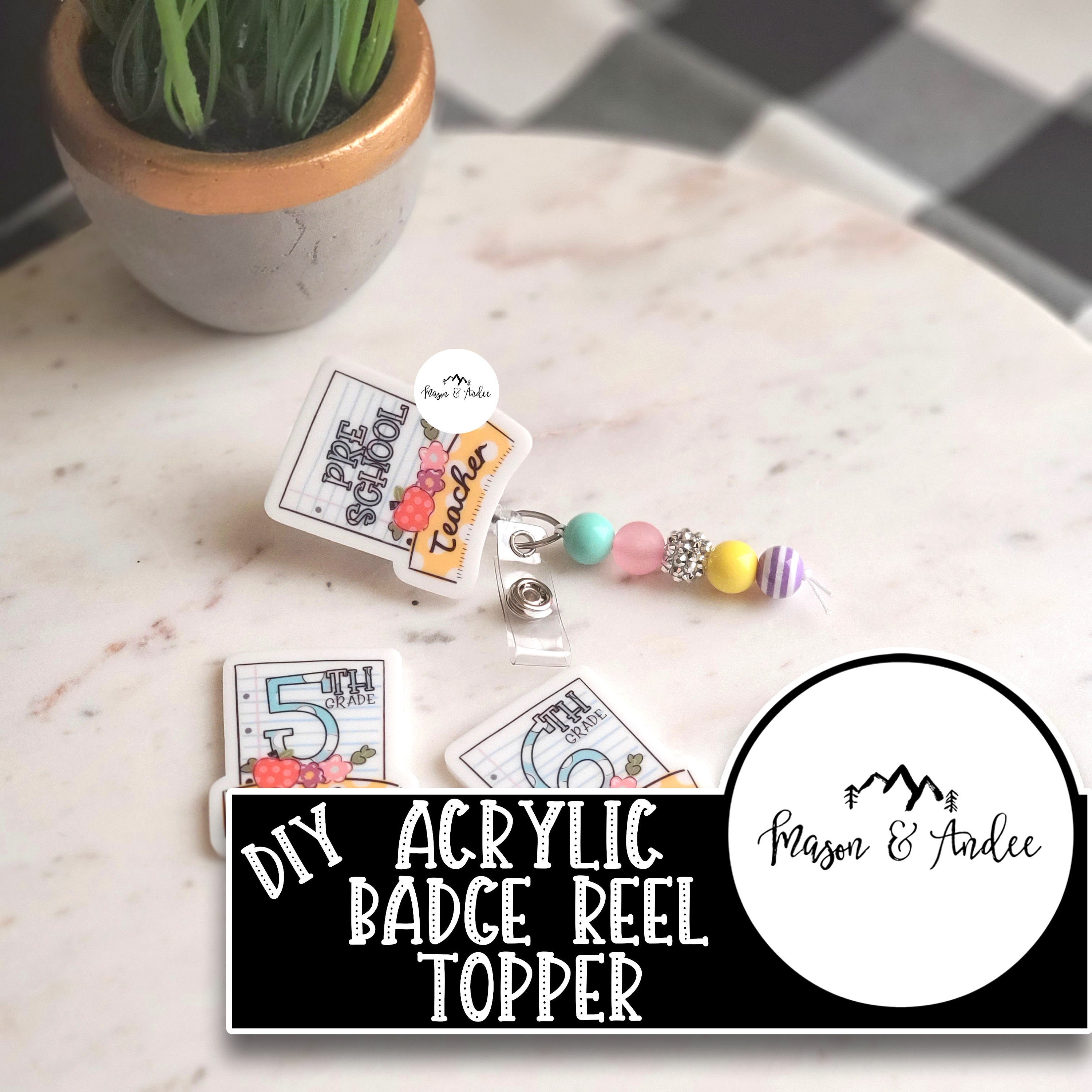 Grade Teacher Acrylic Badge Reel Topper OR Pin Acrylic Etsy