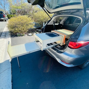 Vehicle Camping Table with Drawer, kitchen drawer system for camping or overlanding