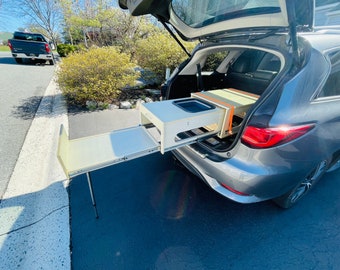 Vehicle Camping Table with Drawer, kitchen drawer system for camping or overlanding