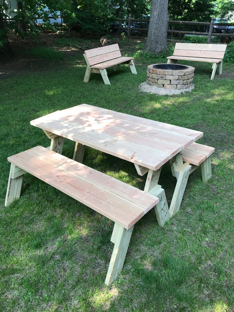 Convertible Picnic Table Benches 2 Etsy