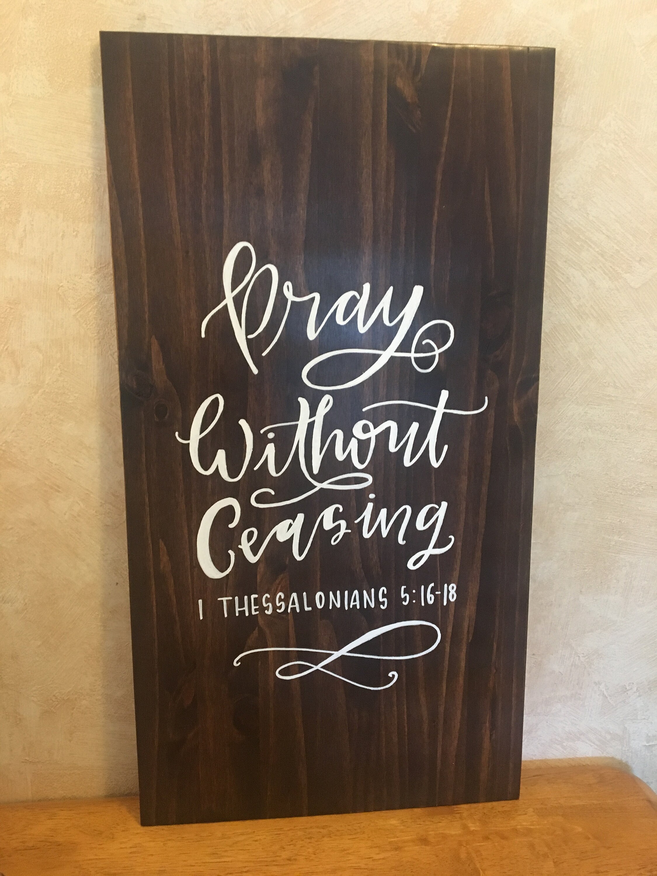 Pray Without Ceasing Wooden Handlettering Etsy