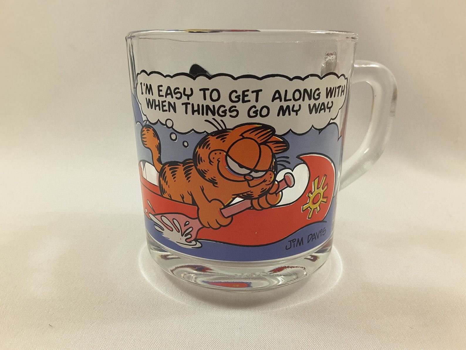 Vintage Garfield Mugs 1978 Mcdonalds Glass Mug I'm Easy Etsy