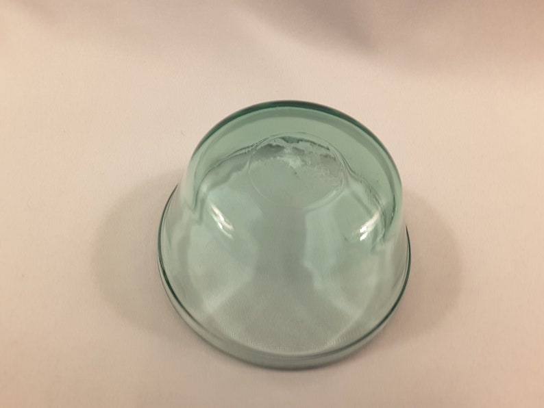 Vintage Green Transparent Glass Custard CupsRamekins Set of 3