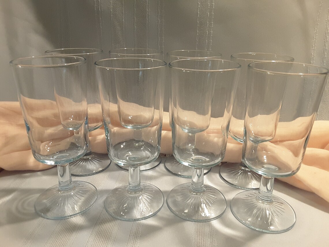 Vintage Sapphire Blue Stemware Duz Detergent Glasses Mid Etsy