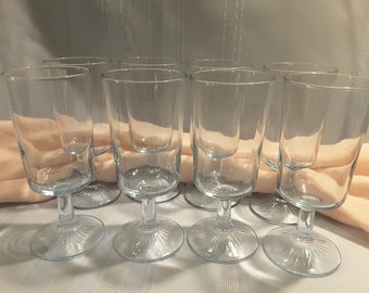 Vintage Sapphire Blue Stemware; Duz Detergent Glasses; Mid Century Collectors Glasses;
