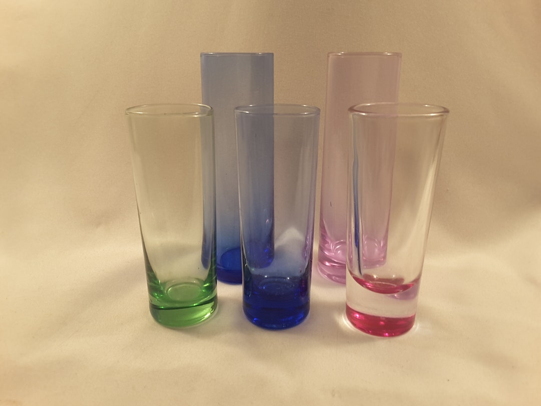 Vintage Shot Glasses in Multi Colors Set of 5 in Two Sizes Etsy