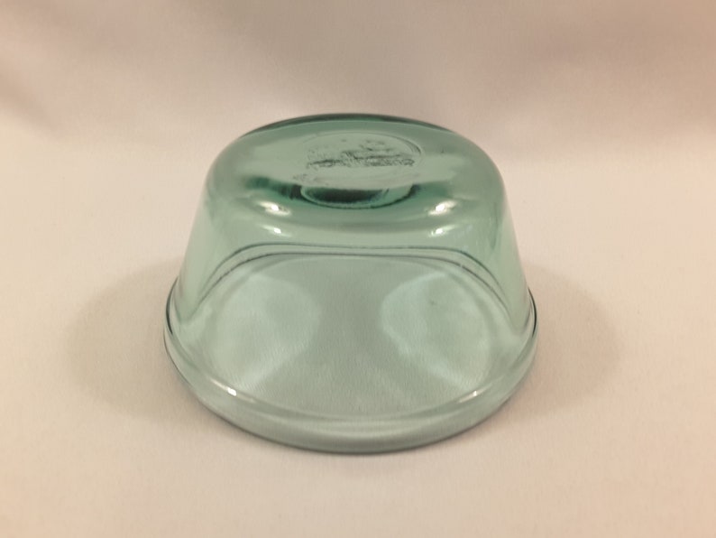 Vintage Green Transparent Glass Custard CupsRamekins Set of 3