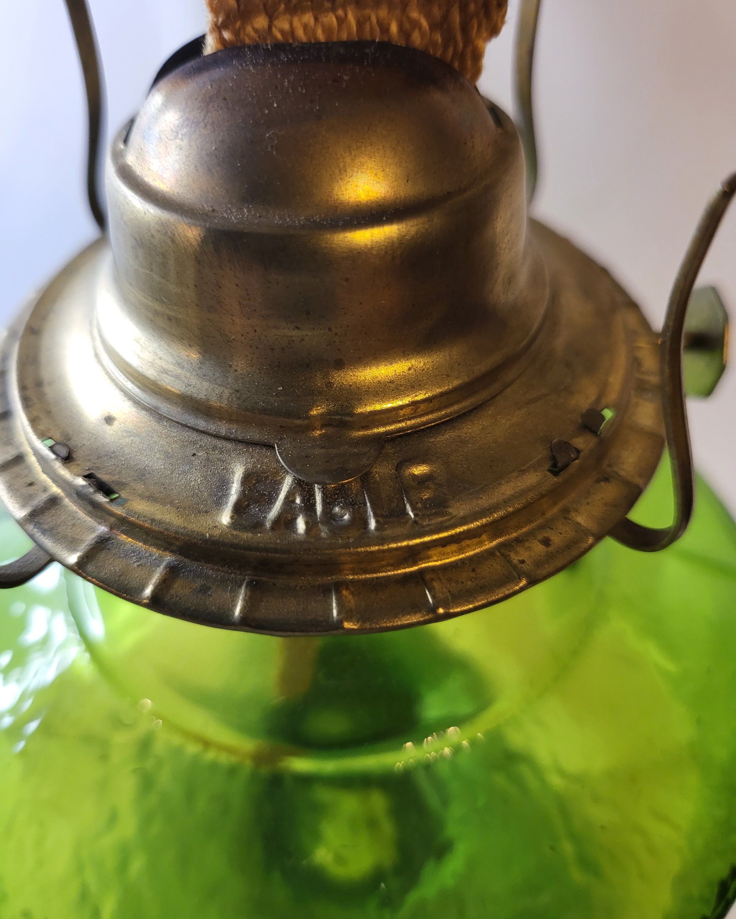 Vintage Green Kerosene Lamp/ Oil Lamp Latern Etsy