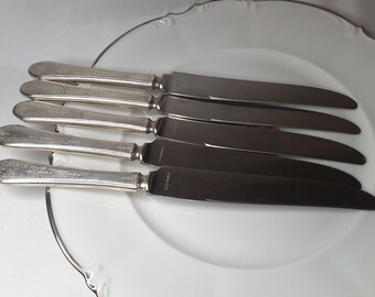 Vintage Community Silverplated Knives with Stainless Blades, Set of 5