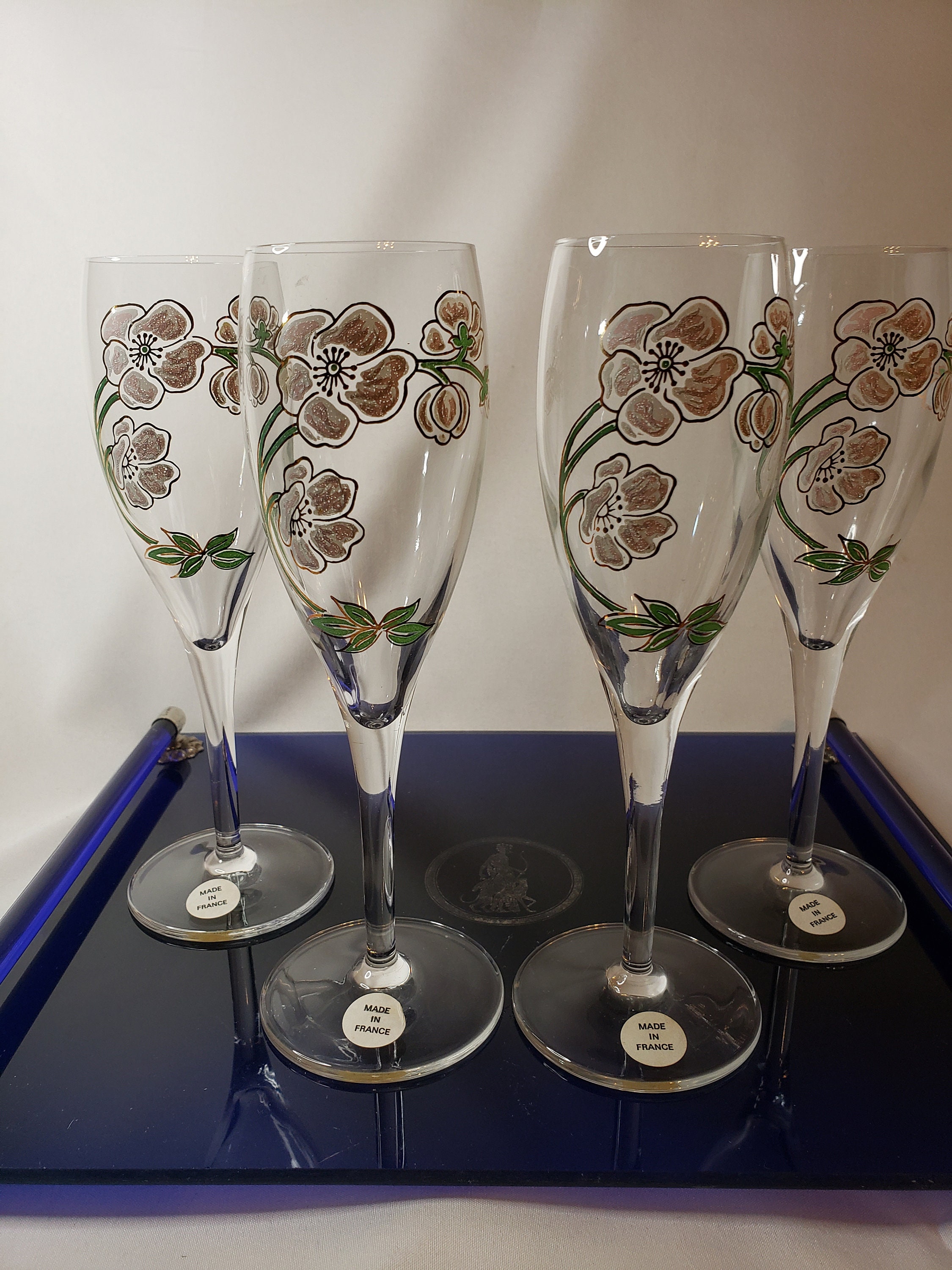 Vintage Perrier Jouet Champagne Glasses, 4 - Etsy