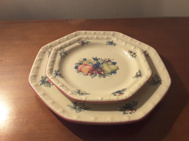 Avon Vintage Sweet Country Harvest Collection; Lunch and Dinner Plates