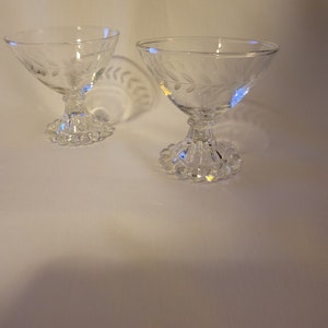 Vintage Bloopie Champagne Coupe/ Sherbet Glasses, Set of 2