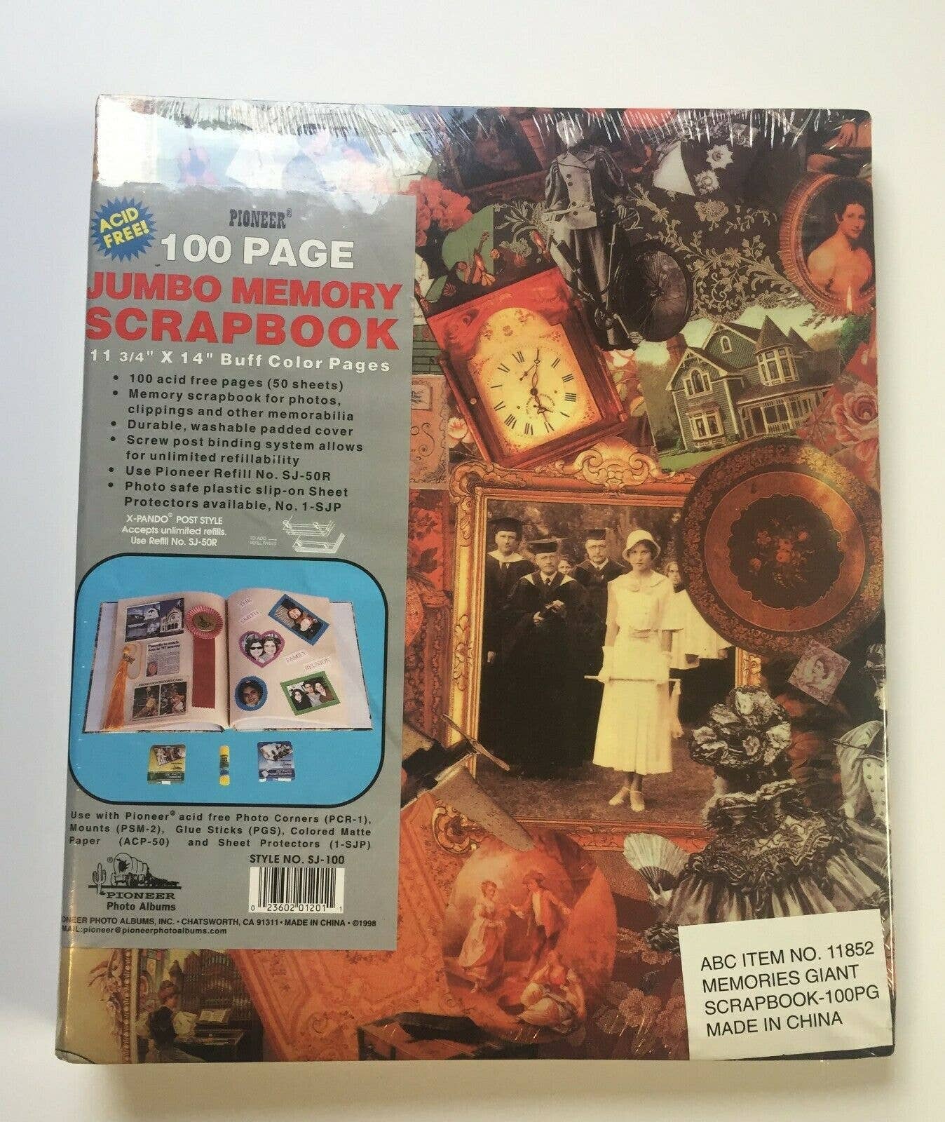 Scrapbook Album 100 Pages Jumbo Family Memory Book Album SJ100 Acid Free  Pages Unlimited Re-fillable Pioneer