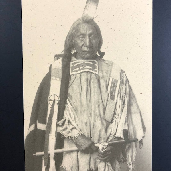 Capture History: Red Cloud by Frank Rinehart 1898 Postcard - Respect for Elders vn