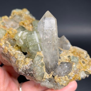 DOUBLE SIDED Fluorapatite with SCHORL, Quartz, Siderite & Muscovite • Panasqueira Mine, Castelo Branco, Portugal - Rare Combo!!