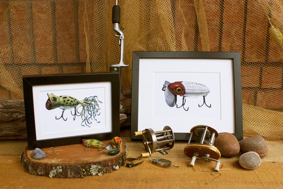 Vintage Fishing Lure Art Fishing Decor Saltwater Fish Art Fishing Art Print Fishing Lure Art Antique Fishing Lure Fine Art Print