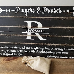 Personalized Family Prayer Board  With Monogram and family name