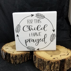 For this Child I have prayed with arrow circle