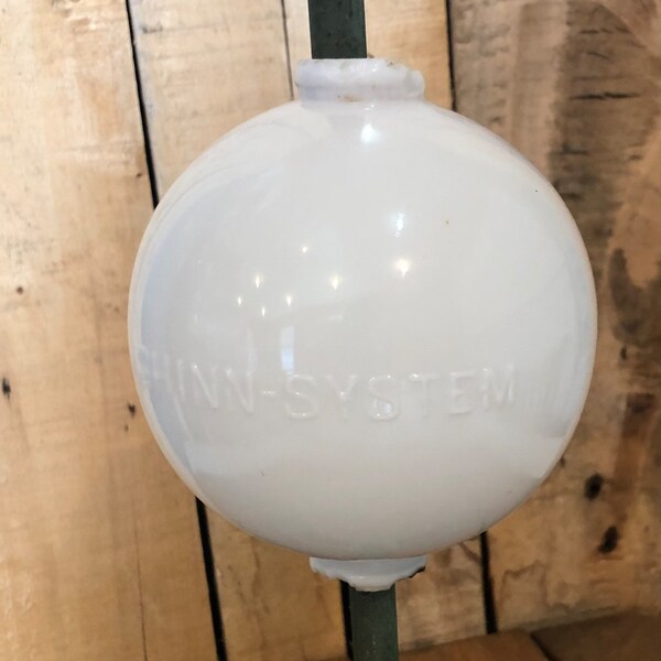 White Milk Glass Shinn -System Lightning Rod Ball